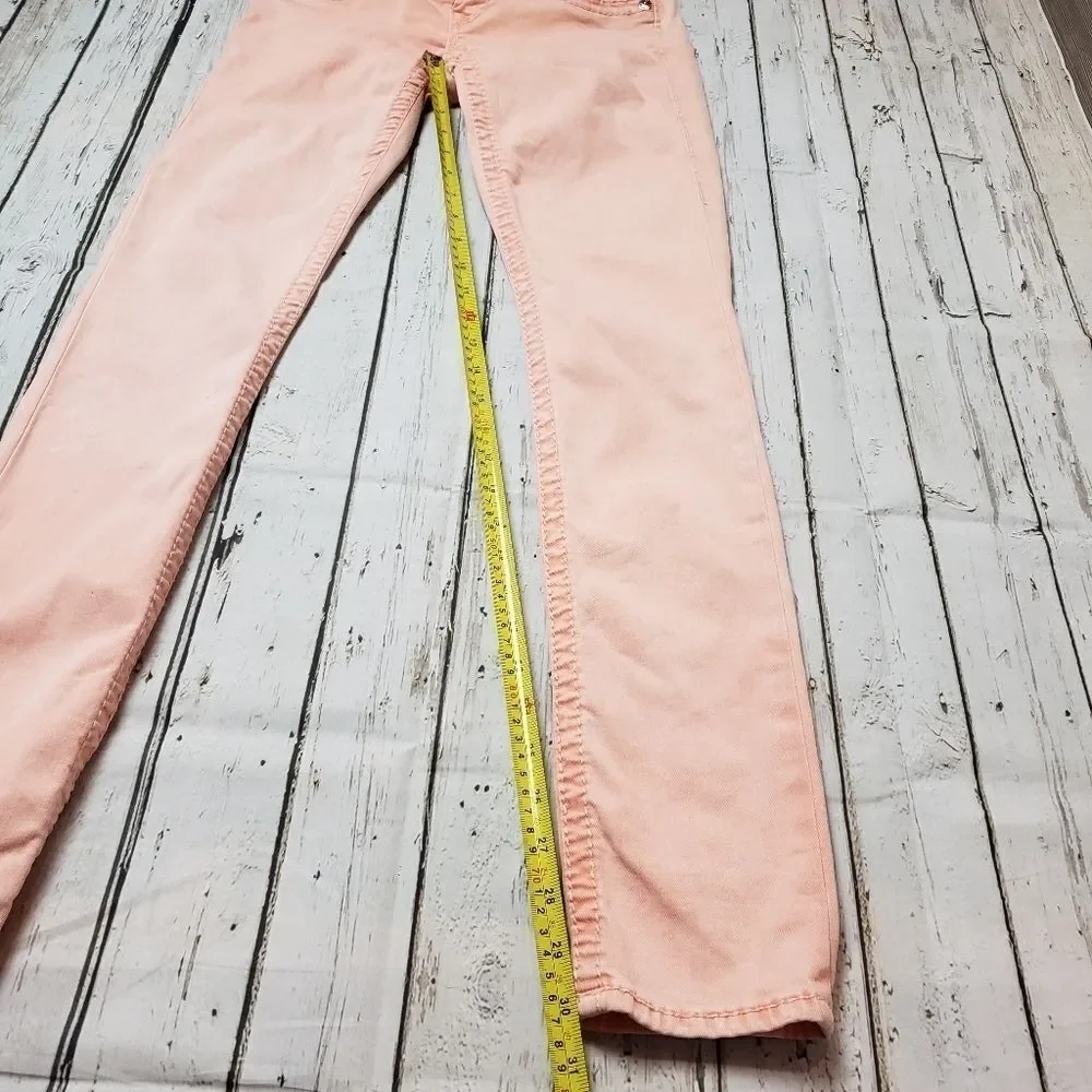 Vintage True Religion Coral Pink Skinny Jeans Size 26 Y2K Stretch - Picture 11 of 13